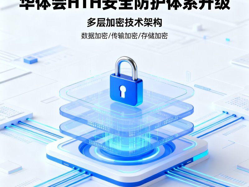华体会HTH安全防护体系升级的新闻配图，展示多层加密技术架构的示意图，锁形图标与数据流线条交织